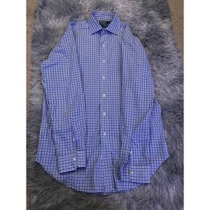 Polo Ralph Lauren Men's Medium Button Down Shirt Stanton Classic Fit Blue Check